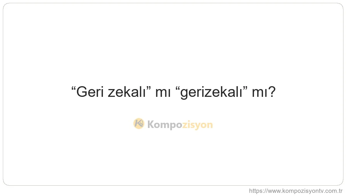 Geri Zekalı Nasıl Yazılır? TDK'ye Göre Doğru Yazımı